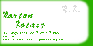 marton kotasz business card